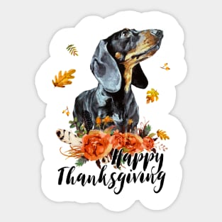 Happy Thanksgiving Dachshund Lovers Gifts Sticker